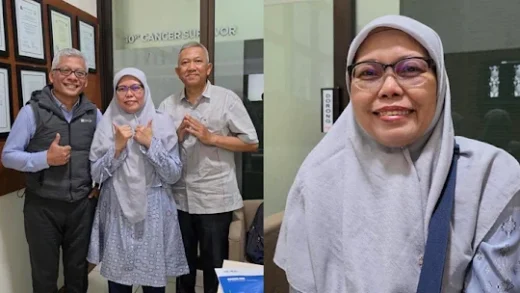 Foto Bu Tri Susilowati dan pendamping dalam kisah kanker payudara